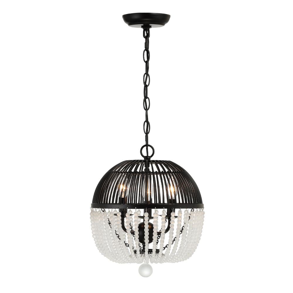 Duval 3 Light Matte Black Mini Chandelier