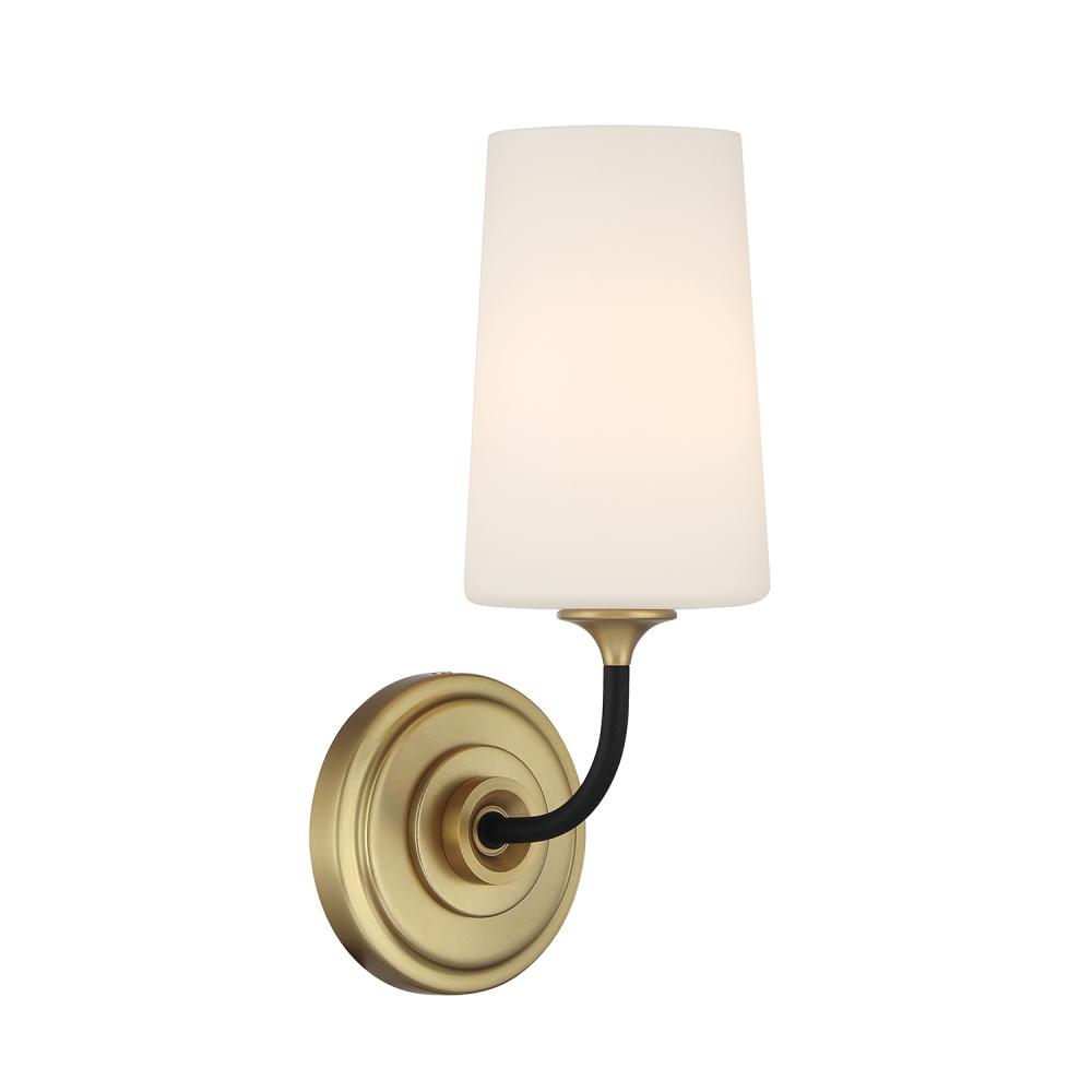 Niles 1 Light Black Forged + Modern Gold Sconce