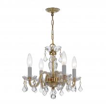 Crystorama 1064-PB-CL-MWP - Traditional Crystal 4 Light Hand Cut Crystal Polished Brass Mini Chandelier