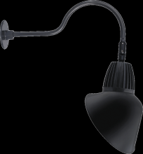 RAB Lighting GN1LED13YACB - Decorative, 344 lumens, Gooseneck, 13W, 3000K, 24 inches arm, angled cone, 15 Inches, black