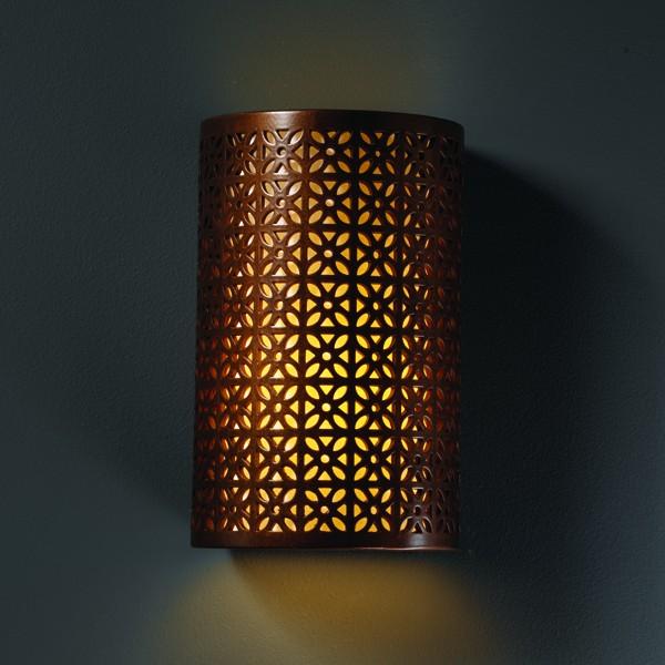 Small Cylinder w/ Overall Floral - Open Top & Bottom (Outdoor) - LED