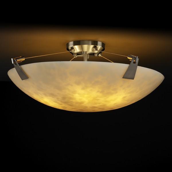 24" LED Semi-Flush Bowl w/ Tapered Clips