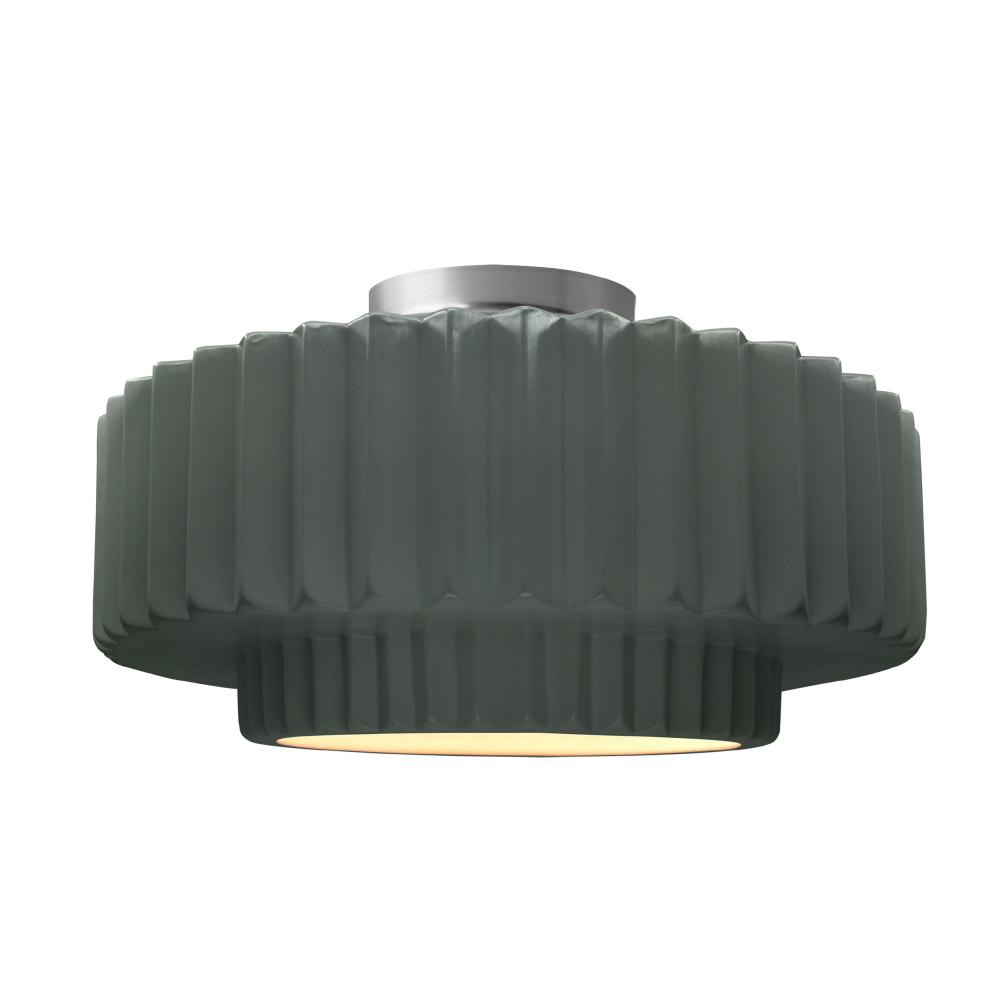 Large Tier Pleated Semi-Flush