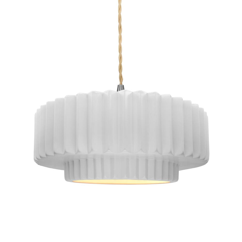 Medium Tier Pleated LED Pendant