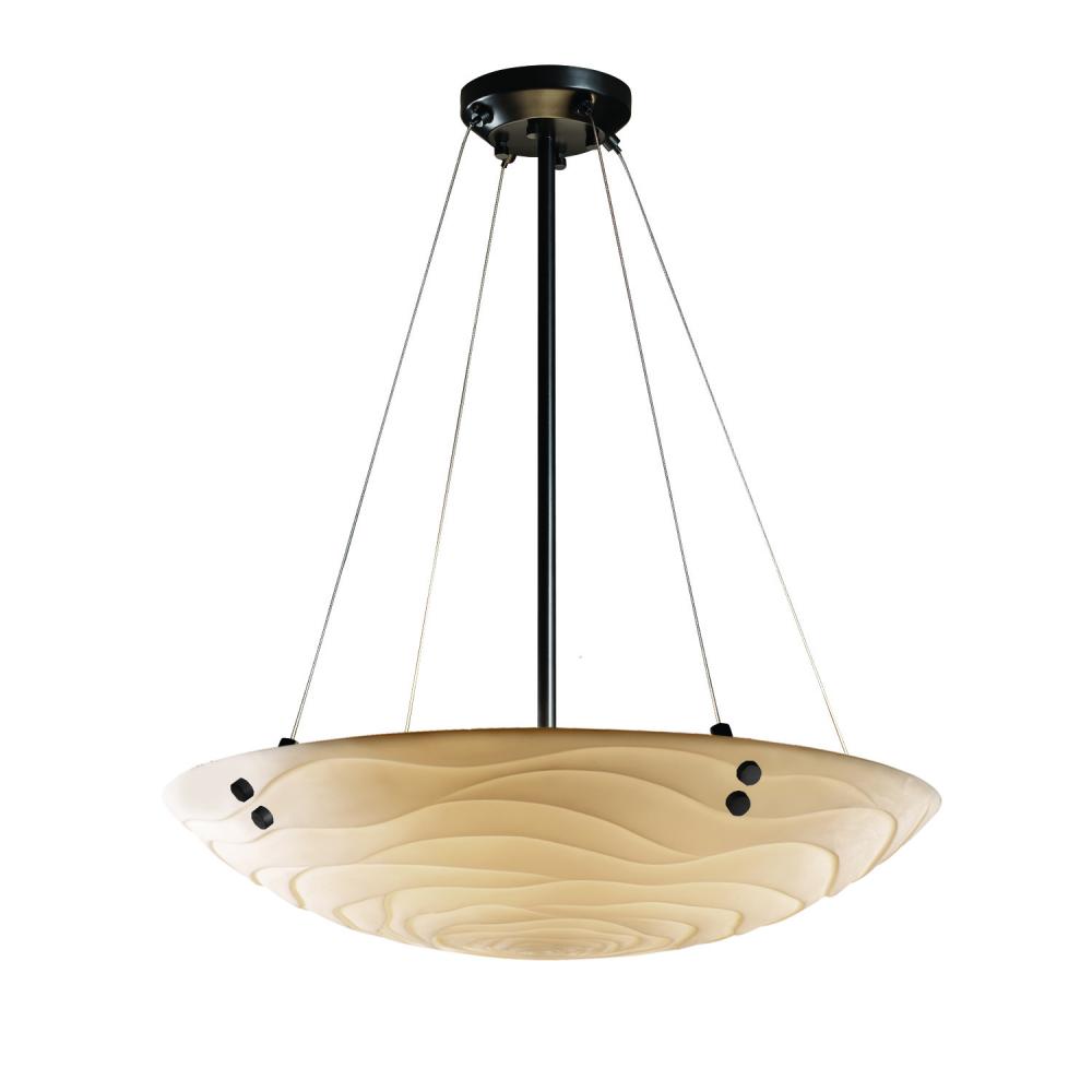 60" Pendant Bowl w/ PAIR CYLINDRICAL FINIALS