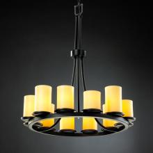 Justice Design Group CNDL-8763-14-CREM-MBLK - Dakota 12-Light Ring Chandelier (Tall)