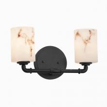 Justice Design Group FAL-8462-10-MBLK - Bronx 2-Light Bath Bar