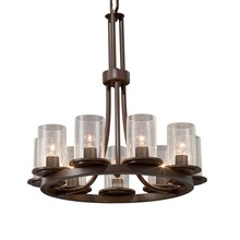 Justice Design Group FSN-8766-10-SEED-DBRZ - Dakota 9-Light Ring Chandelier