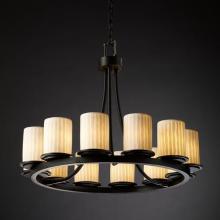 Justice Design Group POR-8768-10-WFAL-DBRZ - Dakota 12-Light Ring Chandelier (Short)