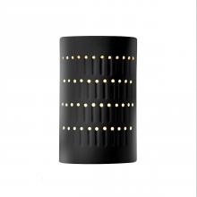 Justice Design Group CER-2285W-BLK - Small Cactus Cylinder - Open Top & Bottom (Outdoor)