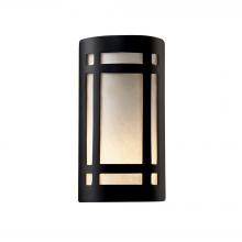 Justice Design Group CER-5490W-CRB-LED1-1000 - Large ADA LED Craftsman Window - Closed Top (Outdoor)