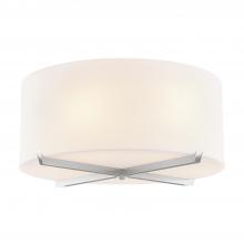 Justice Design Group ACR-9526-OPAL-NCKL - Crossbar 24" Close-to-ceiling Drum