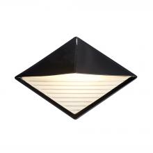 Justice Design Group CER-5600W-BKMT - ADA Diamond Outdoor LED Wall Sconce (Downlight)