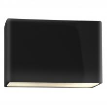 Justice Design Group CER-5640-BKMT-LED1-1000 - Small ADA Wide Rectangle LED Wall Sconce - Closed Top