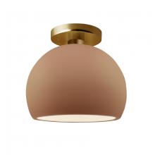 Justice Design Group CER-6350-ADOB-BRSS-LED1-700 - Small Globe LED Semi-Flush