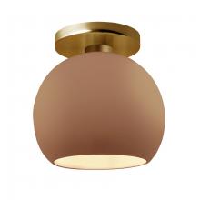 Justice Design Group CER-6353-ADOB-BRSS-LED1-700 - Medium Globe LED Semi-Flush
