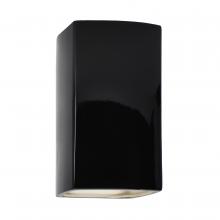 Justice Design Group CER-0915W-BLK-LED1-1000 - Small LED Rectangle - Open Top & Bottom (Outdoor)