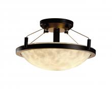 Justice Design Group CLD-9680-35-DBRZ-LED2-2000 - 14" LED Semi-Flush Bowl w/ Ring