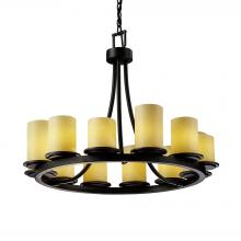 Justice Design Group CNDL-8768-10-AMBR-MBLK - Dakota 12-Light Ring Chandelier (Short)