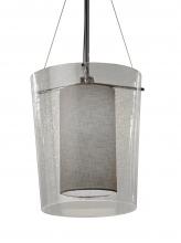 Justice Design Group FAB-8010-GRAY-NCKL - Amani 1-Light Center Drum Pendant