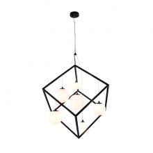 Justice Design Group FSN-4442-OPAL-MBLK - Pixie 6-Light Cube Pendant