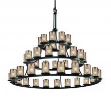 Justice Design Group FSN-8714-10-MROR-MBLK - Dakota 45-Light 3-Tier Ring Chandelier