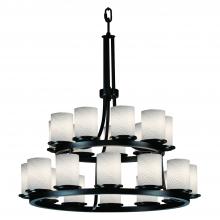 Justice Design Group FSN-8767-10-WEVE-MBLK-LED21-14700 - Dakota 21-Light 2-Tier Ring LED Chandelier