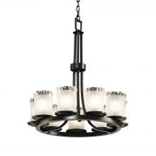 Justice Design Group GLA-8766-16-WTFR-MBLK - Dakota 9-Light Ring Chandelier