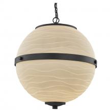 Justice Design Group PNA-8040-WAVE-MBLK-LED4-2800 - Imperial 17" LED Hanging Globe