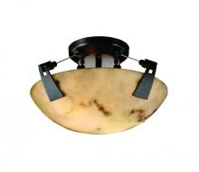 Justice Design Group FAL-9630-35-MBLK-LED2-2000 - 14" LED Semi-Flush Bowl w/ Tapered Clips