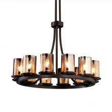 Justice Design Group FSN-8763-10-OPAL-DBRZ - Dakota 12-Light Ring Chandelier (Tall)