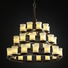 Justice Design Group GLA-8712-16-GLDC-DBRZ - Dakota 36-Light 3-Tier Ring Chandelier