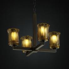 Justice Design Group GLA-8829-16-AMBR-MBLK - Modular 4-Light Chandelier