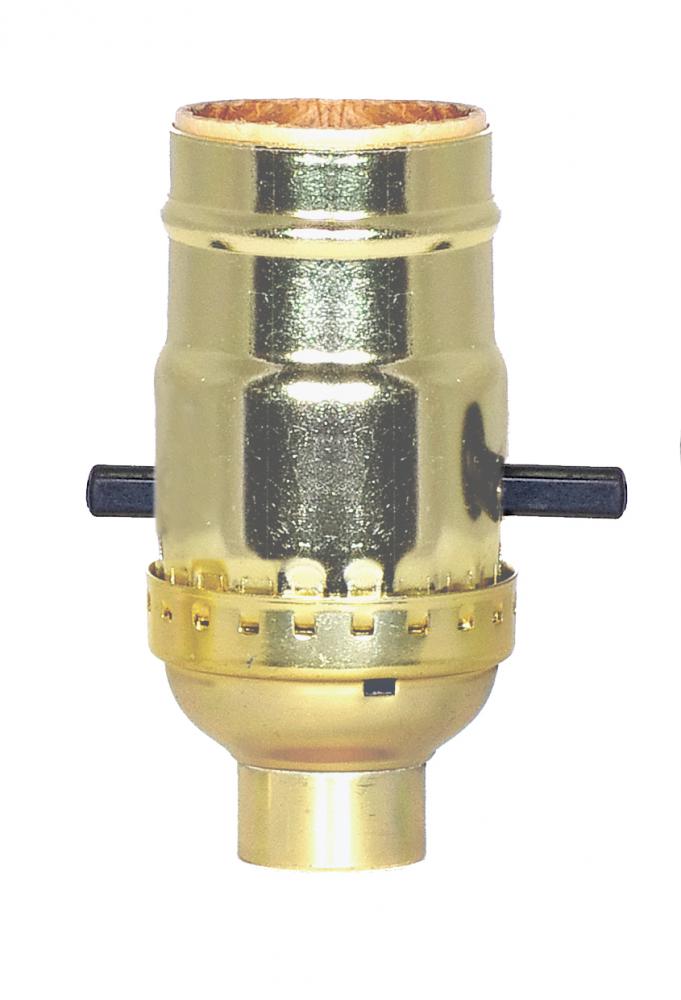 On-Off Push Thru Socket; 1/8 IPS; Aluminum; Brite Gilt Finish; 660W; 250V; With Set Screw