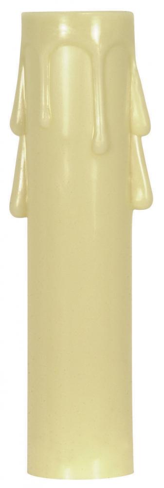 Plastic Drip Candle Cover; Ivory Plastic Drip; 13/16" Inside Diameter; 7/8" Outside