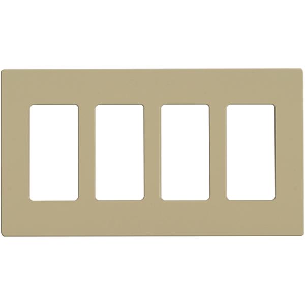 Wallplate For Dimmers And Sensors; 4-Gang; Ivory Finish; Lutron