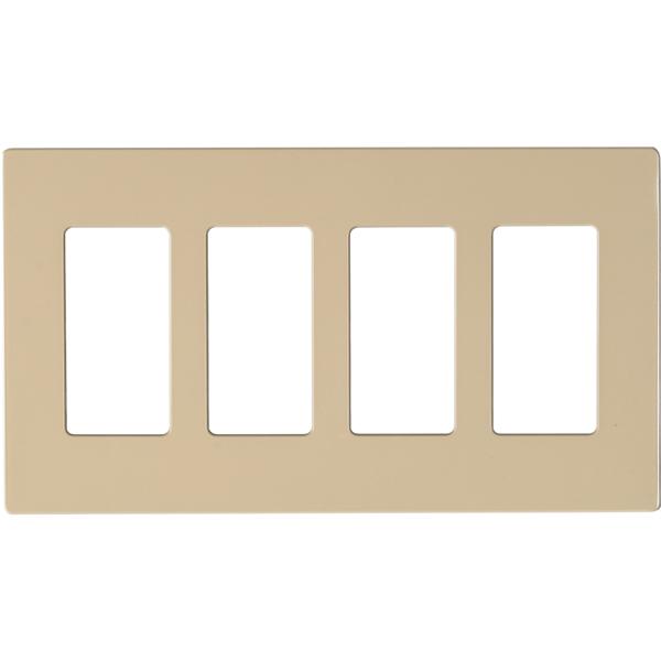 Wallplate For Dimmers And Sensors; 4-Gang; Almond Finish; Lutron