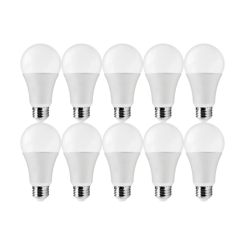 14 Watt A19 LED; 3000K; 100 Watt Replacement; Medium base; 220 deg. Beam Angle; 10-Pack