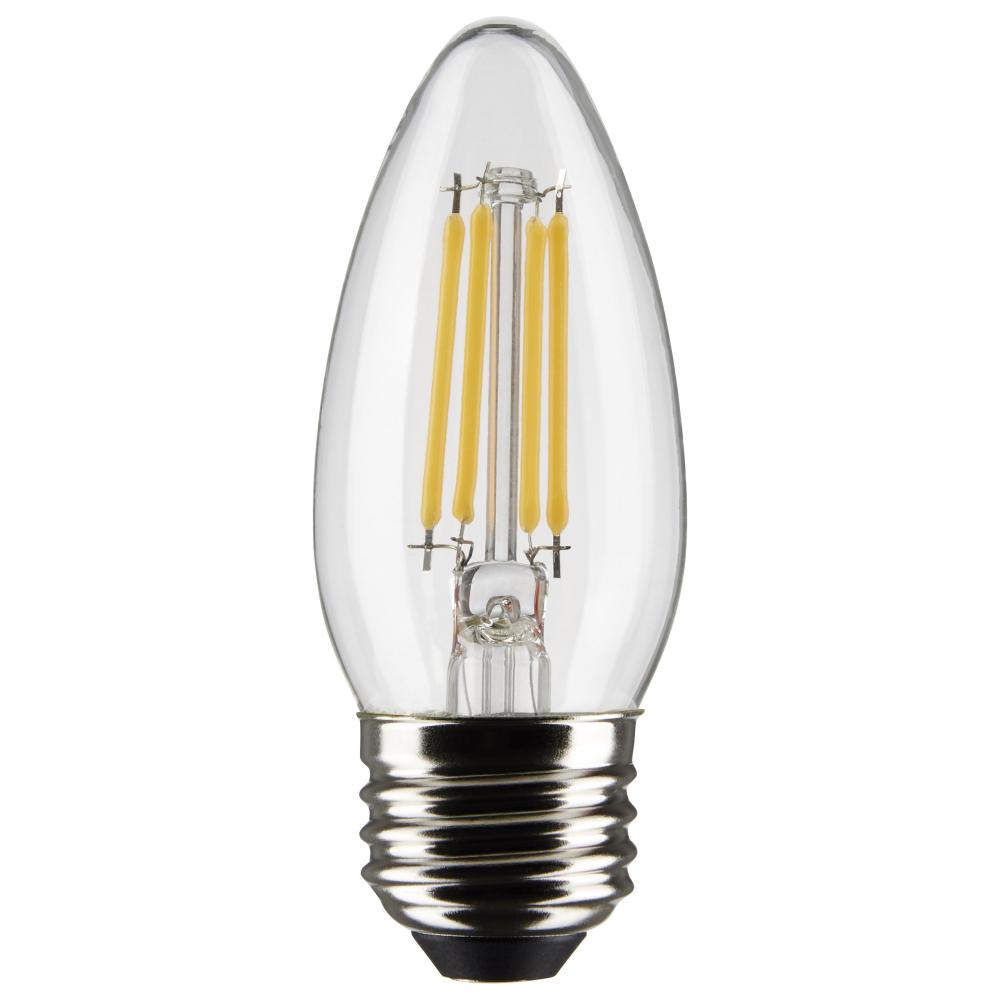 4 Watt B11 LED; Clear; Medium base; 90 CRI; 2700K; 120 Volt