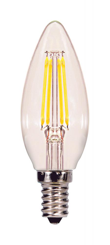 4.5 Watt B11 LED; Clear; Candelabra base; 3000K; 120 Volt; 3-Pack