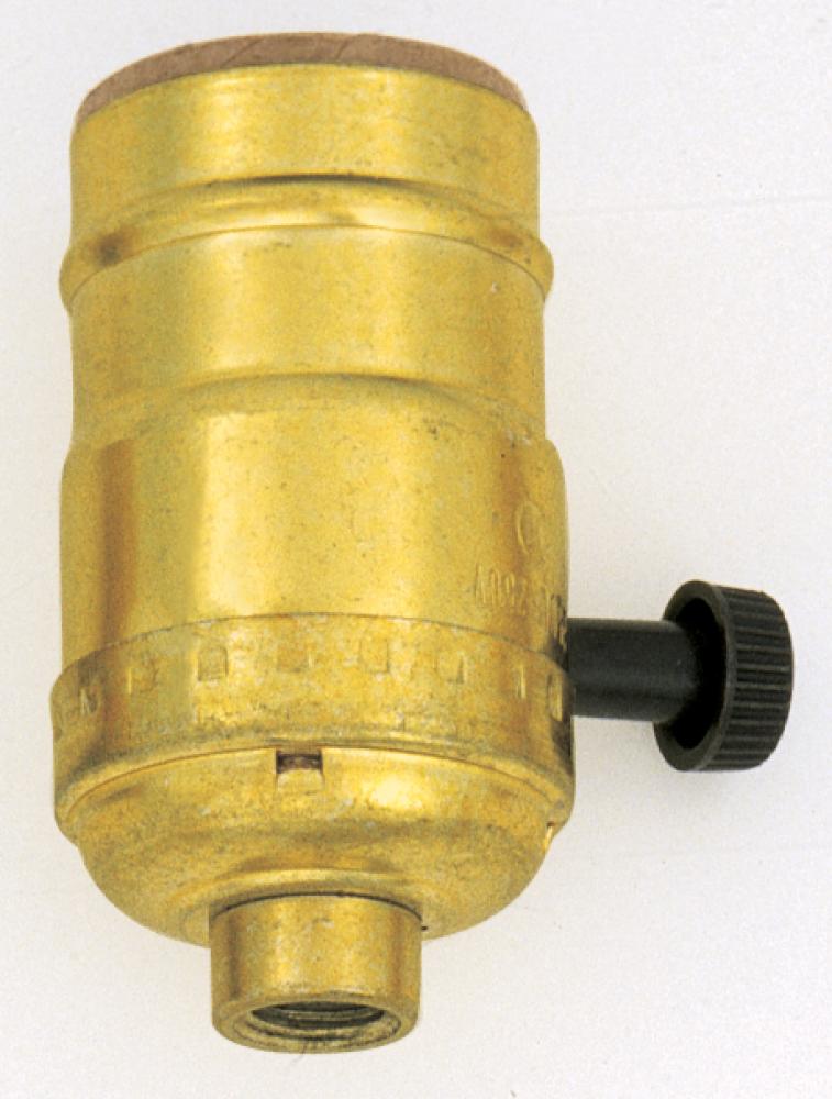 Standard 3-Way Socket With Turn Knob; Brite Gilt Finish