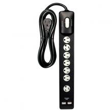 Satco Products Inc. 91/233 - 7 Outlet Surge Strip; 6 Foot 14/3 SJT With Flat Plug; 1500 Joules; 15A-120V; 1875W
