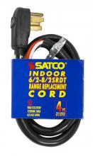 Satco Products Inc. 93/5033 - 4 Foot, 4 Wire Heavy Duty Replacement Range Cord; 6-2 - 8-2 SRDT Black Round; Indoor Use Only;