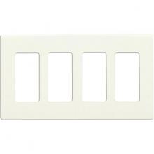 Satco Products Inc. 96/421 - Wallplate For Dimmers And Sensors; 4-Gang; White Finish; Lutron