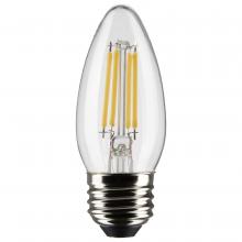 Satco Products Inc. S21835 - 4 Watt B11 LED; Clear; Medium Base; 3000K; 350 Lumens; 120 Volt; 2-Pack