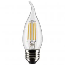 Satco Products Inc. S21852 - 5.5 Watt CA10 LED; Clear; Medium Base; 2700K; 500 Lumens; 120 Volt; 2-Card