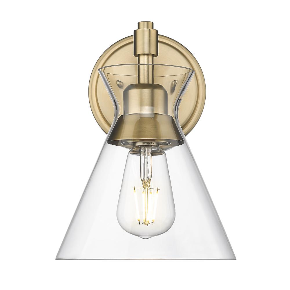 Malta BCB 1 Light Wall Sconce in Brushed Champagne Bronze with Clear Glass Shade