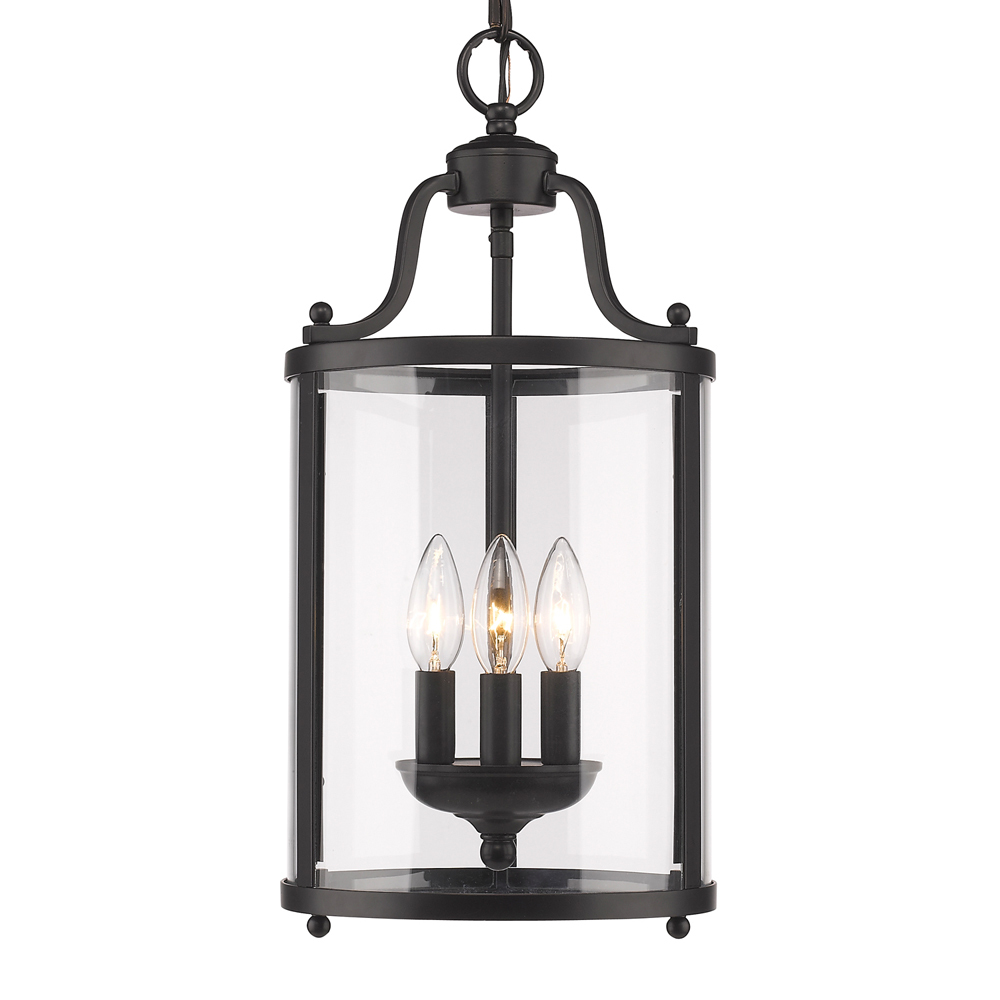 Payton 3-Light Pendant in Matte Black with Clear Glass