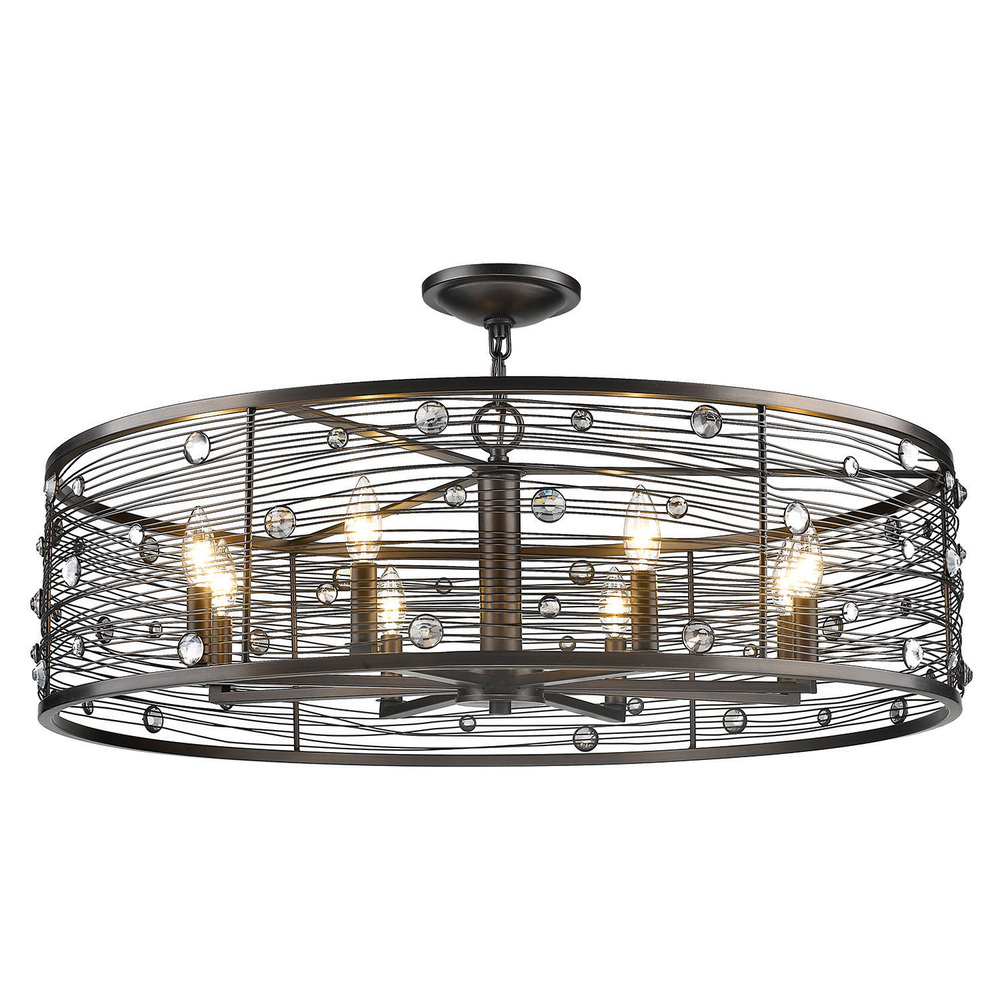 Bijoux 8SF Light Semi-Flush in Brushed Etruscan Bronze