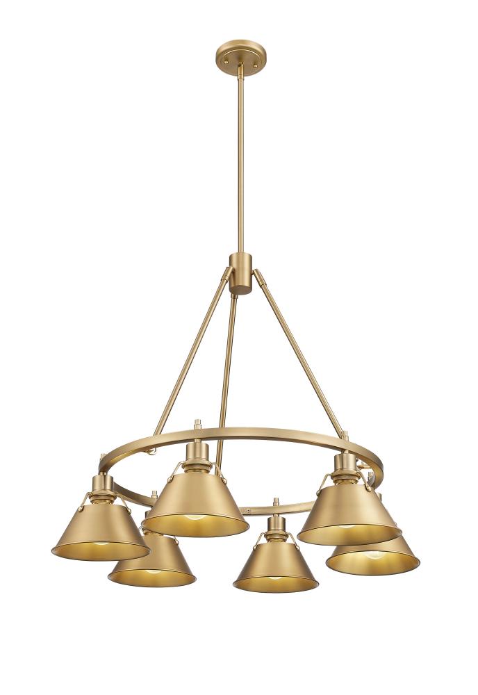 Orwell BCB 6 Light Chandelier in Brushed Champagne Bronze with Brushed Champagne Bronze shades
